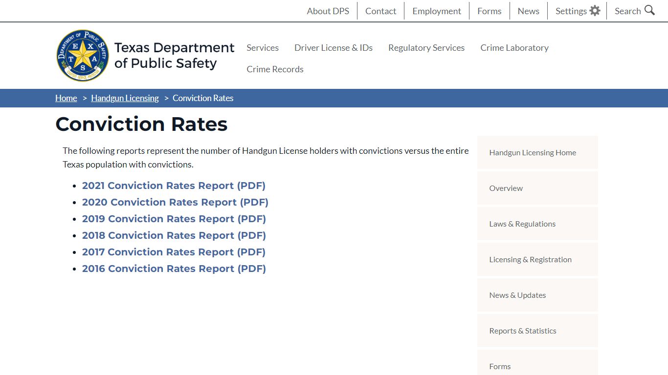 Conviction Rates - Texas Department of Public Safety